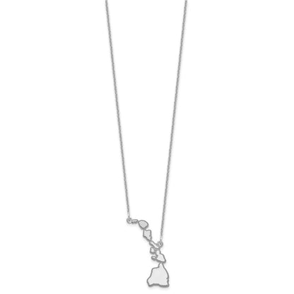 14K Weißgold 14kw Hawaii State Halskette
