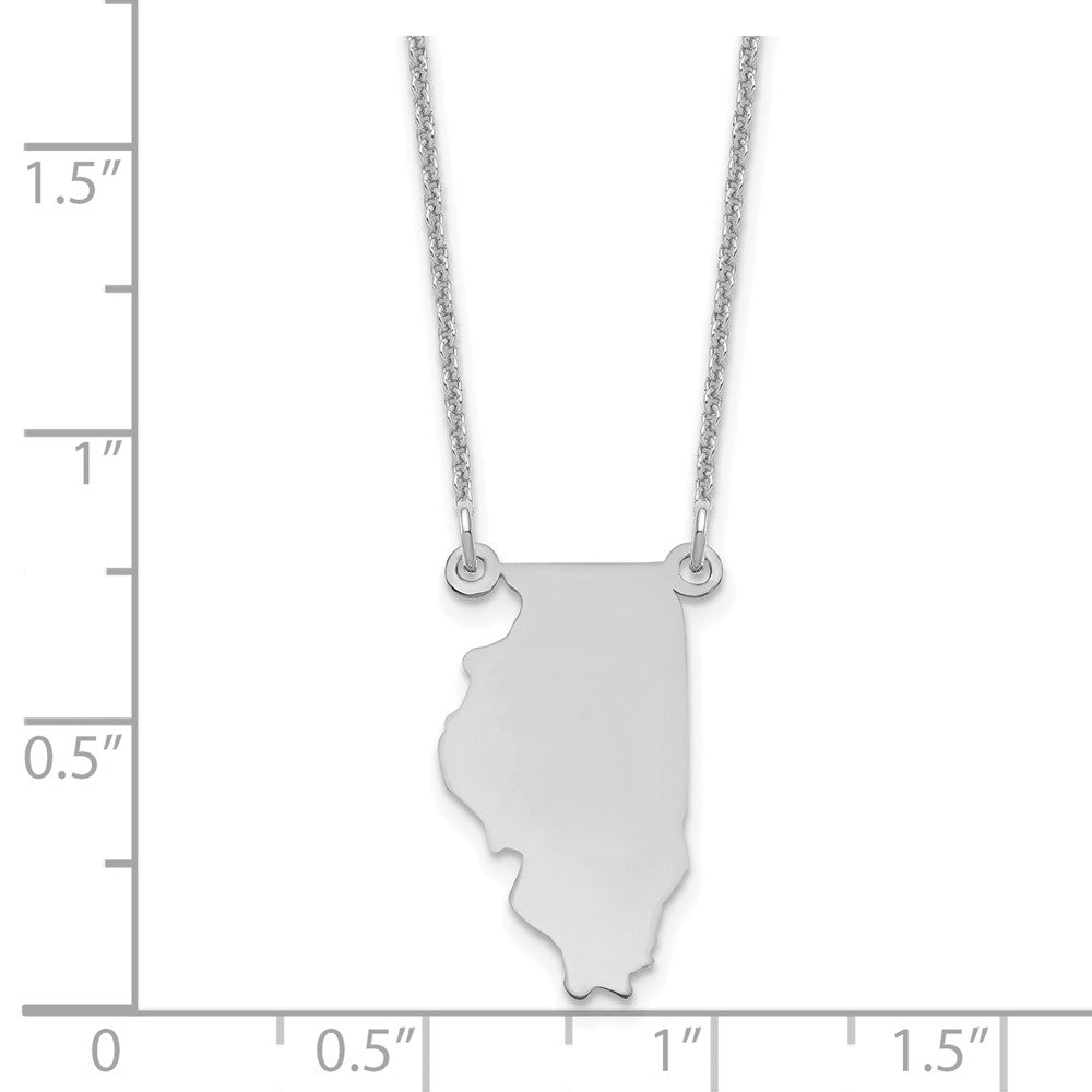 14K Weißgold 14kw Illinois State Halskette