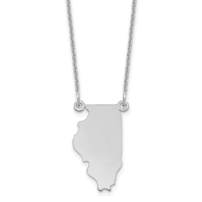 14K Weißgold 14kw Illinois State Halskette