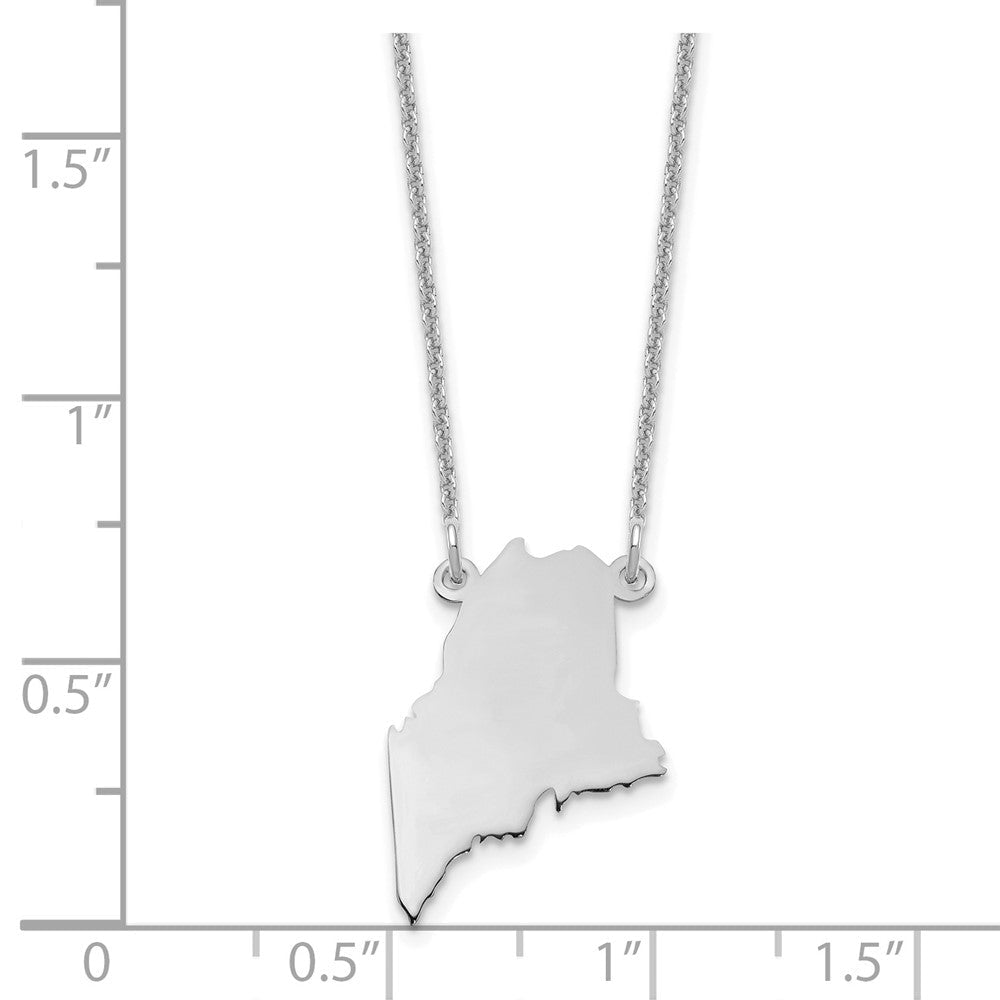 14K Weißgold 14kw Maine State Halskette
