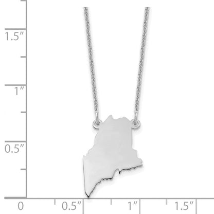 14K Weißgold 14kw Maine State Halskette