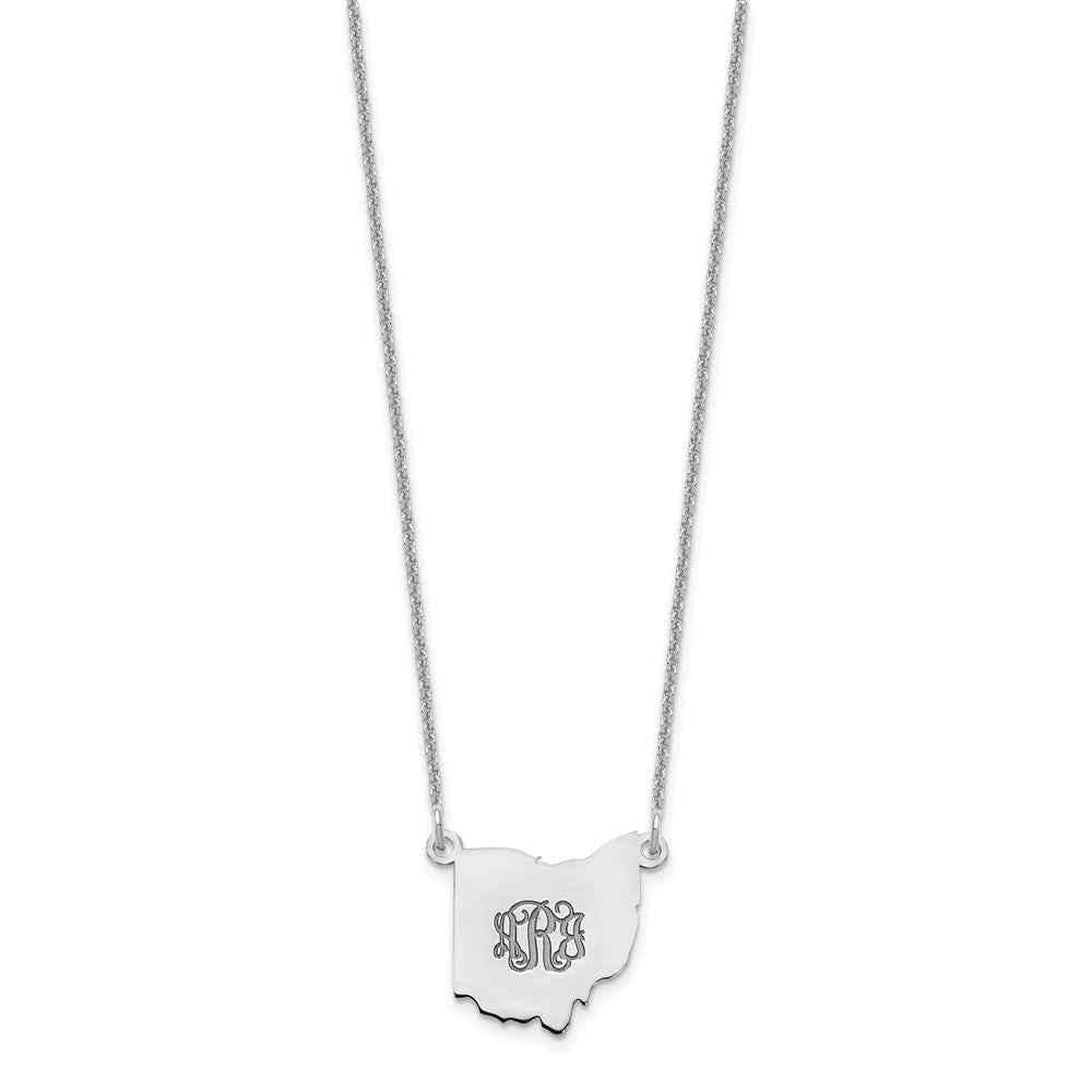 14K Weißgold 14kw Ohio State Halskette