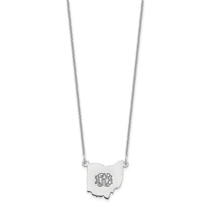 14K Weißgold 14kw Ohio State Halskette