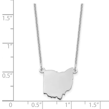 14K Weißgold 14kw Ohio State Halskette