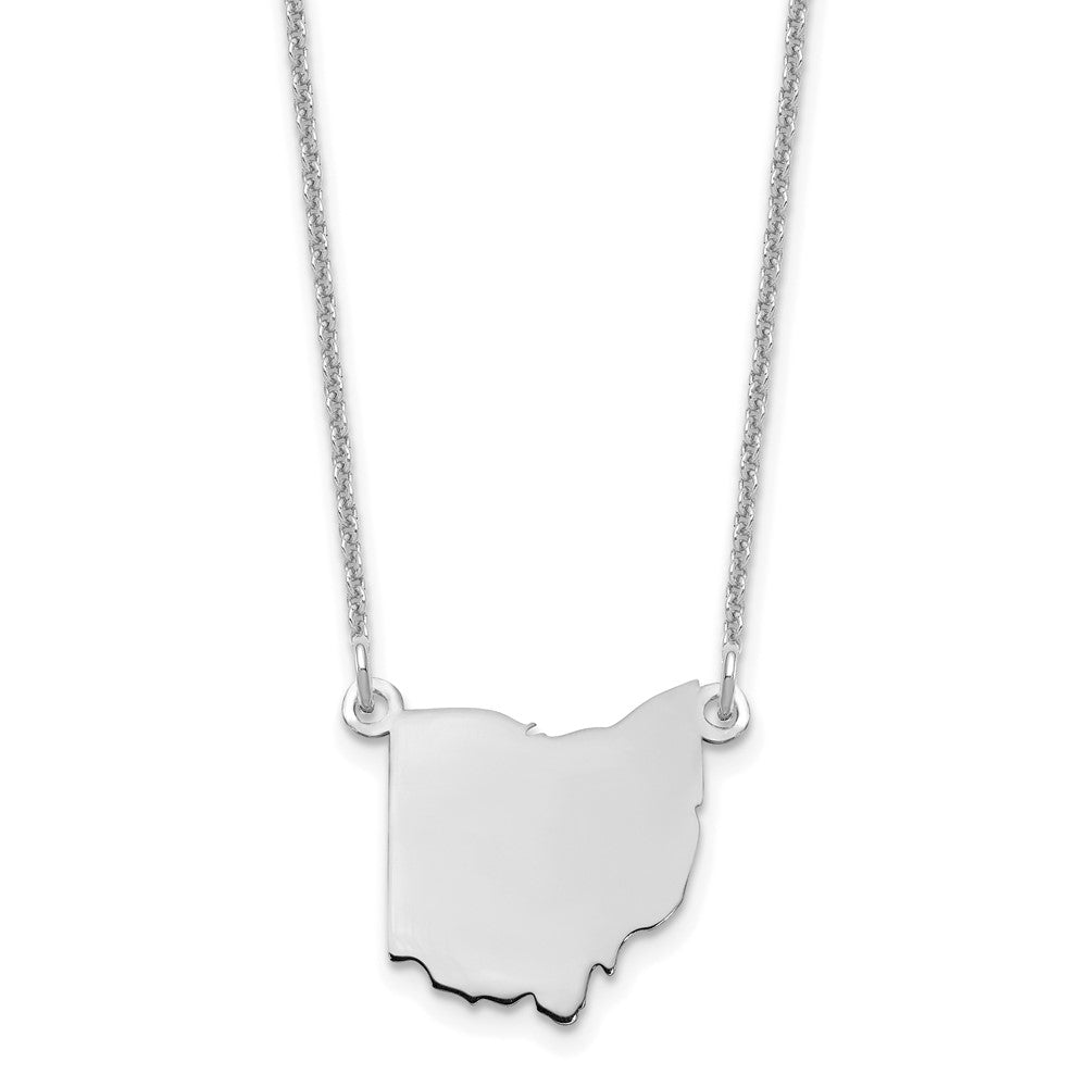 14K Weißgold 14kw Ohio State Halskette