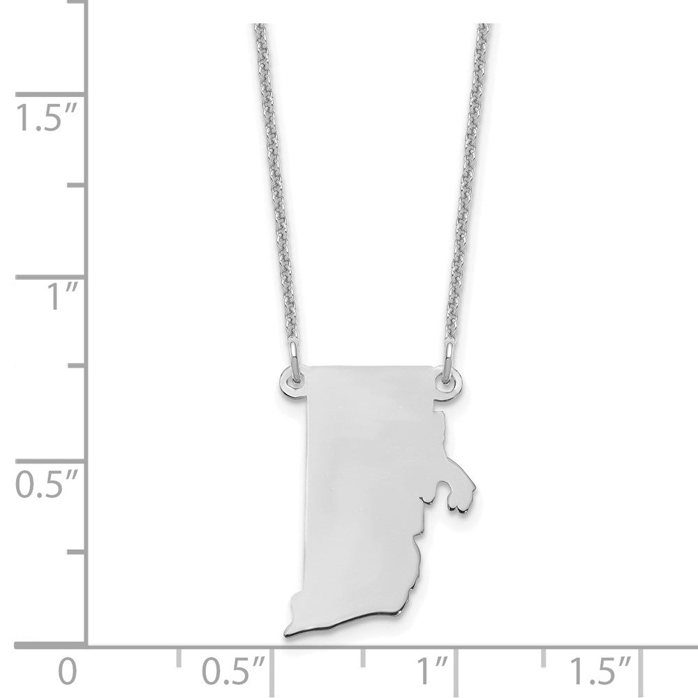 Sterlingsilber Silber/rhodiniert Rhode Island State Halskette