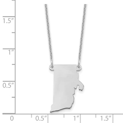 Sterlingsilber Silber/rhodiniert Rhode Island State Halskette