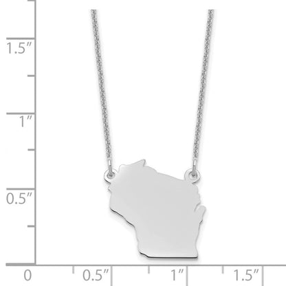14K Weißgold 14kw Wisconsin State Halskette
