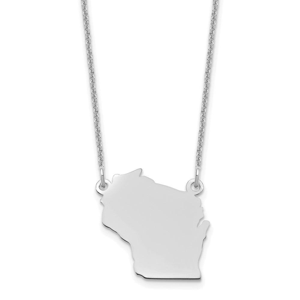 14K Weißgold 14kw Wisconsin State Halskette