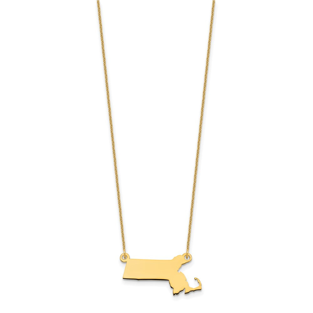 14K Gelbgold 14ky Massachusetts State Halskette