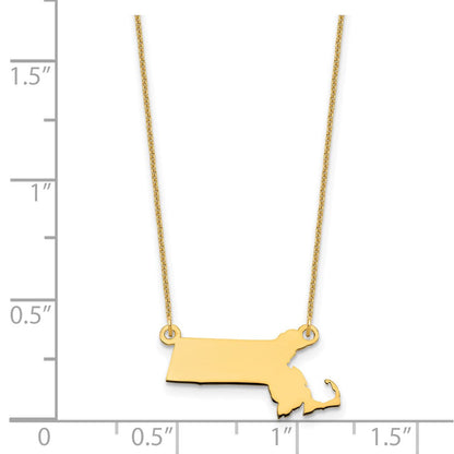 14K Gelbgold 14ky Massachusetts State Halskette