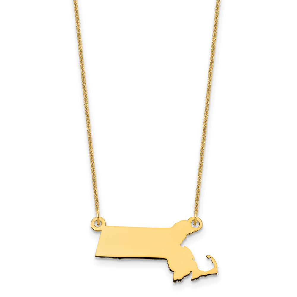 14K Gelbgold 14ky Massachusetts State Halskette