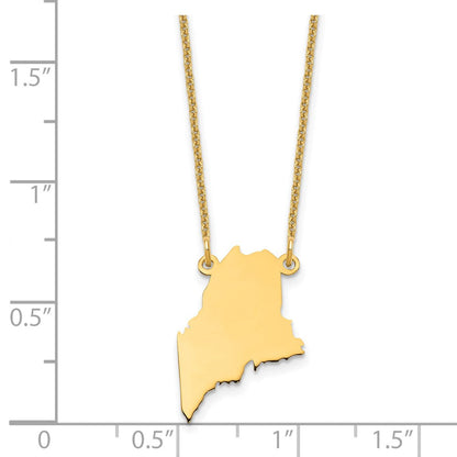 14K Gelbgold 14ky Maine State Halskette
