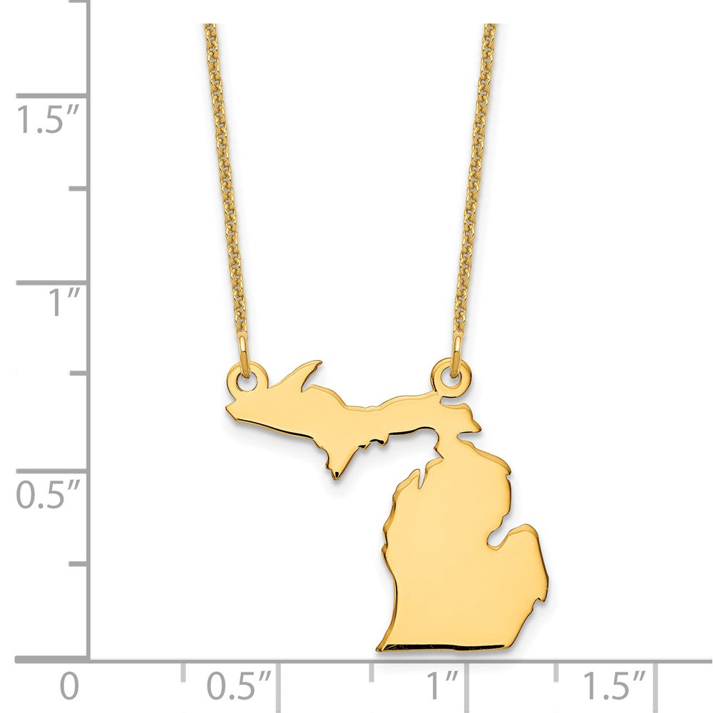 14K Gelbgold 14ky Michigan State Halskette