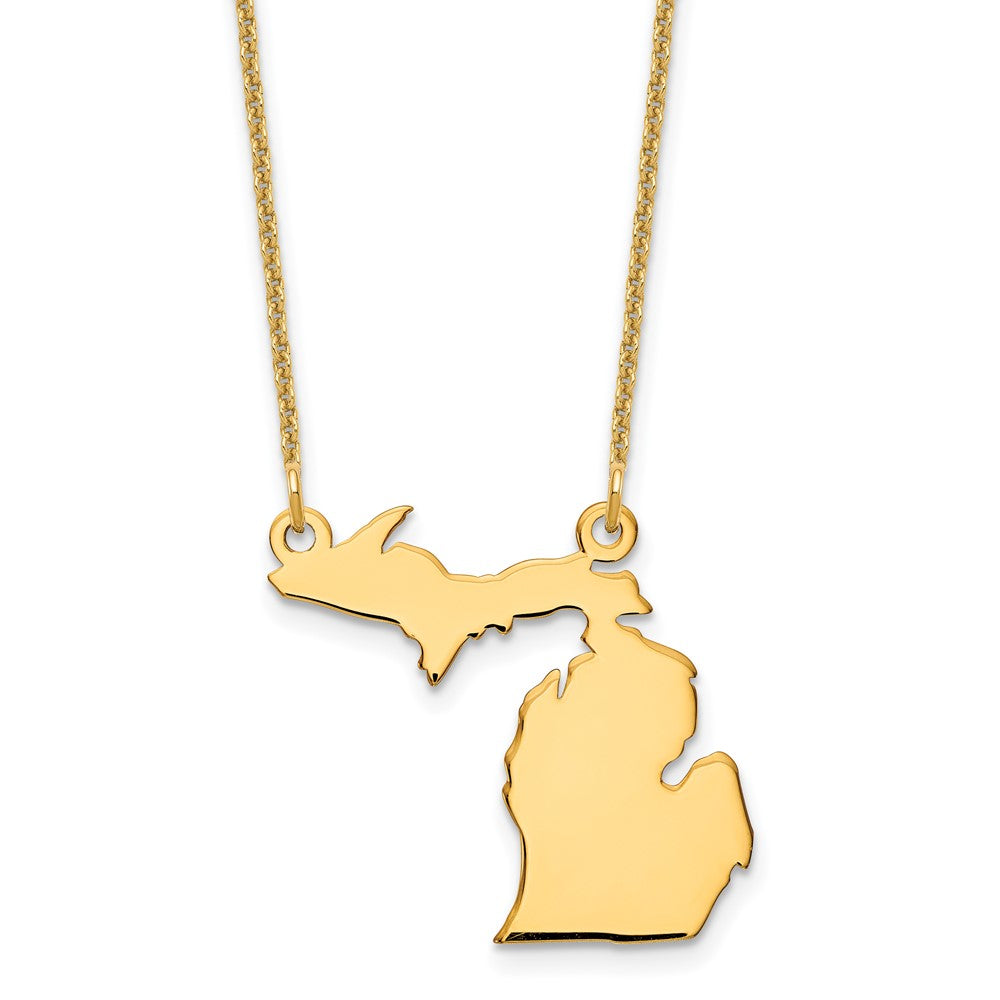 14K Gelbgold 14ky Michigan State Halskette