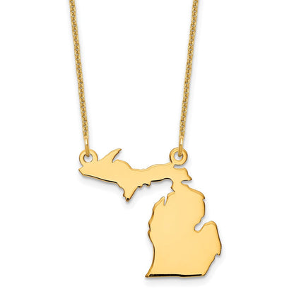14K Gelbgold 14ky Michigan State Halskette