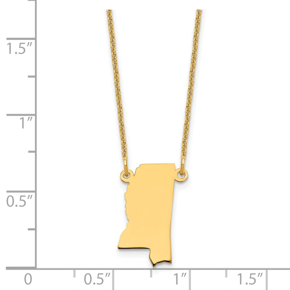 14K Gelbgold 14ky Mississippi State Halskette