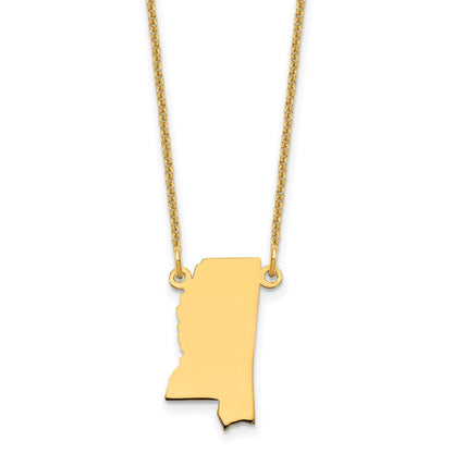 14K Gelbgold 14ky Mississippi State Halskette