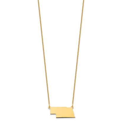 14K Gelbgold 14ky Nebraska State Halskette