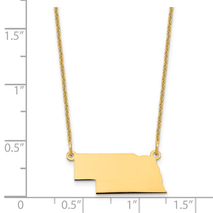 14K Gelbgold 14ky Nebraska State Halskette