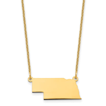14K Gelbgold 14ky Nebraska State Halskette