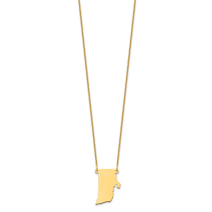 14K Gelbgold 14ky Rhode Island State Halskette