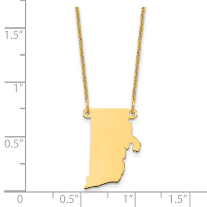 14K Gelbgold 14ky Rhode Island State Halskette