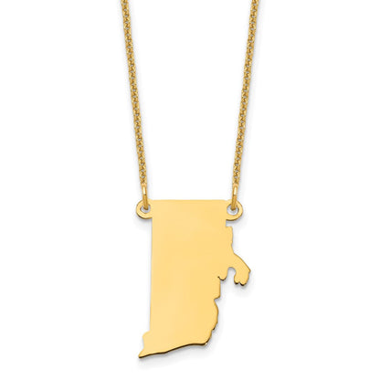 14K Gelbgold 14ky Rhode Island State Halskette
