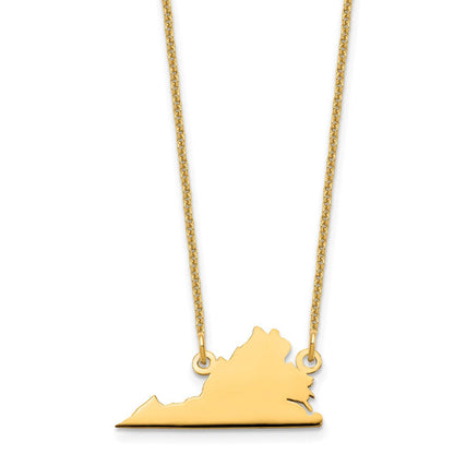 14K Gelbgold 14ky Virginia State Halskette