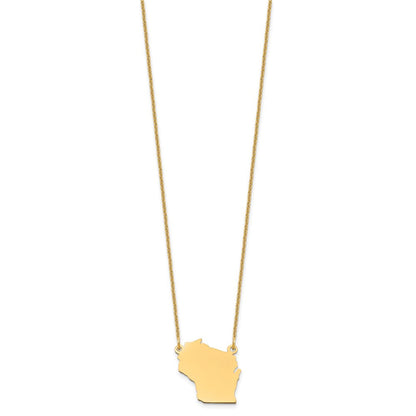 14K Gelbgold 14ky Wisconsin State Halskette