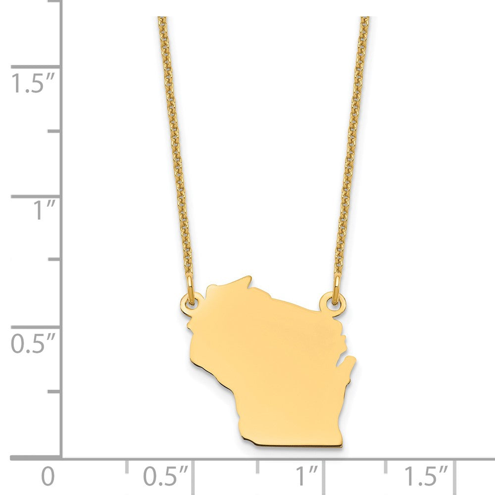 14K Gelbgold 14ky Wisconsin State Halskette