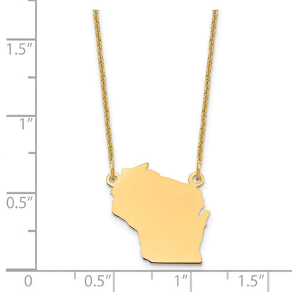 14K Gelbgold 14ky Wisconsin State Halskette