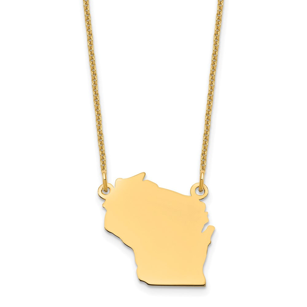 14K Gelbgold 14ky Wisconsin State Halskette