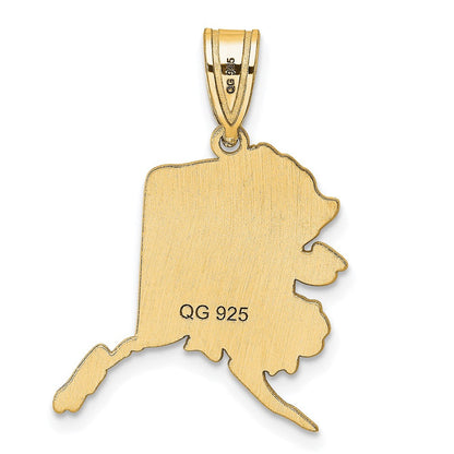 14K Gelbgold 14ky Alaska State Anhänger