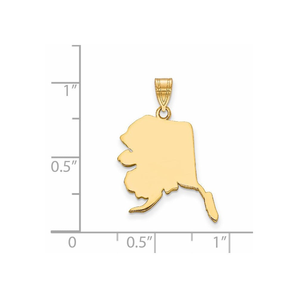14K Gelbgold 14ky Alaska State Anhänger