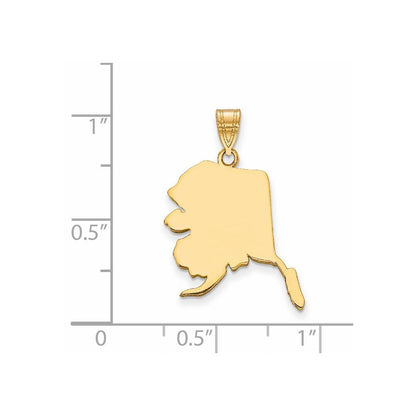 14K Gelbgold 14ky Alaska State Anhänger