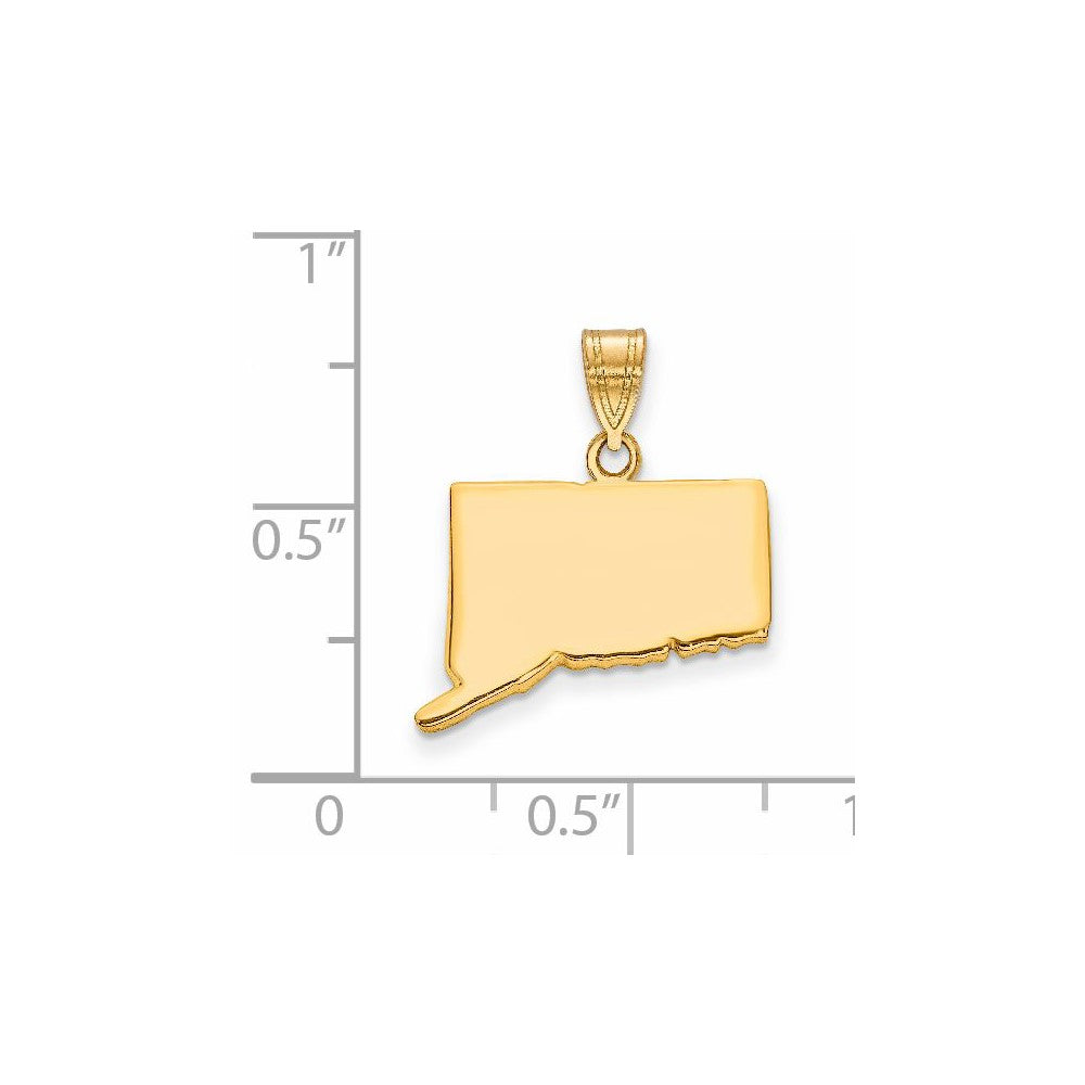 14K Gelbgold 14ky Connecticut State Anhänger
