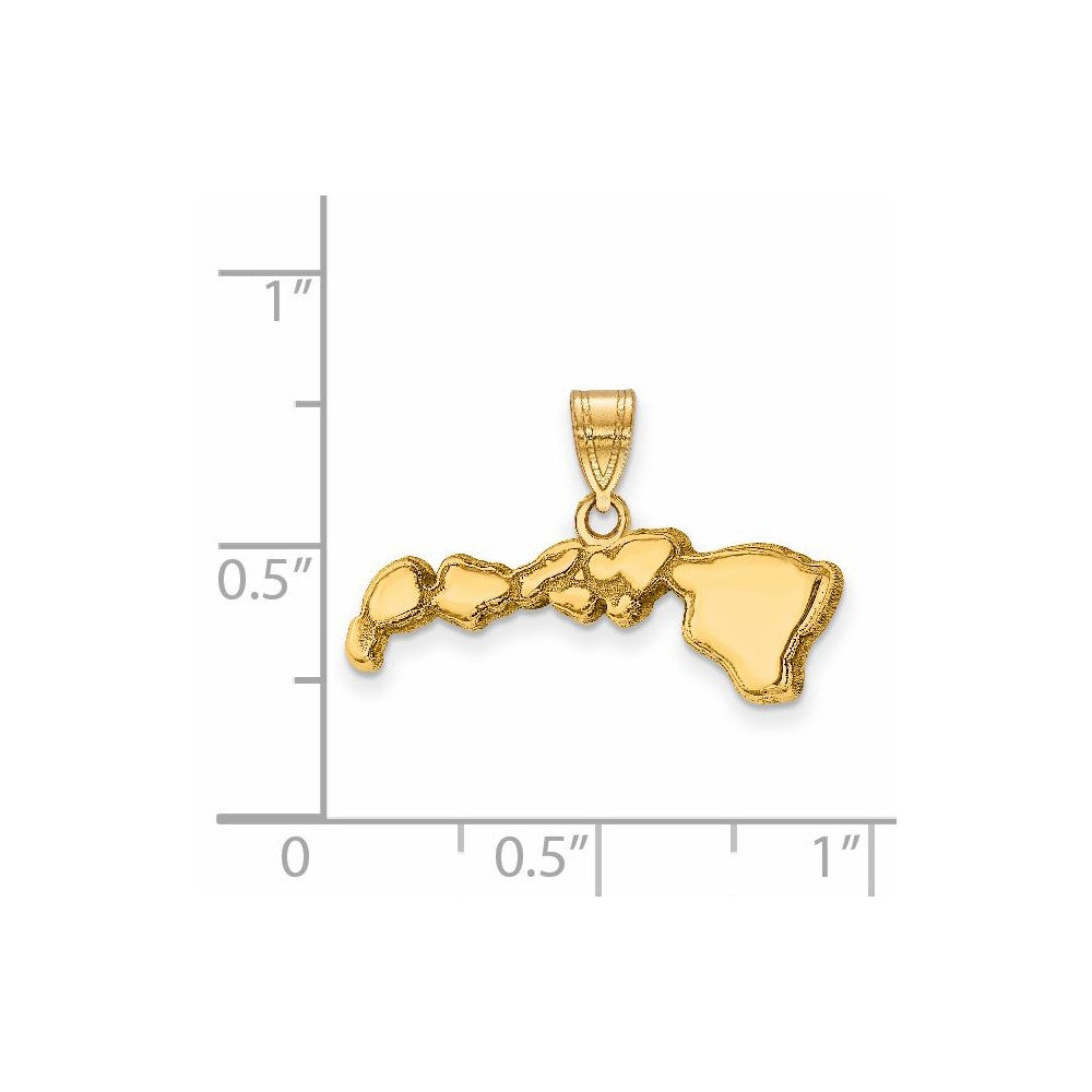 14K Gelbgold 14ky Hawaii State Anhänger