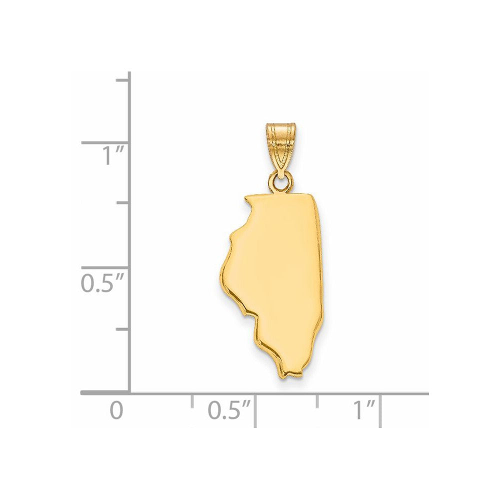 14K Gelbgold 14ky Illinois State Anhänger