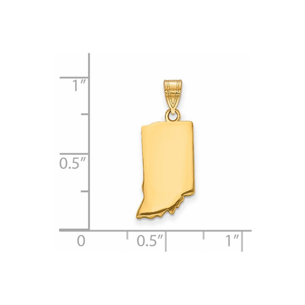 14K Gelbgold 14ky Indiana State Anhänger
