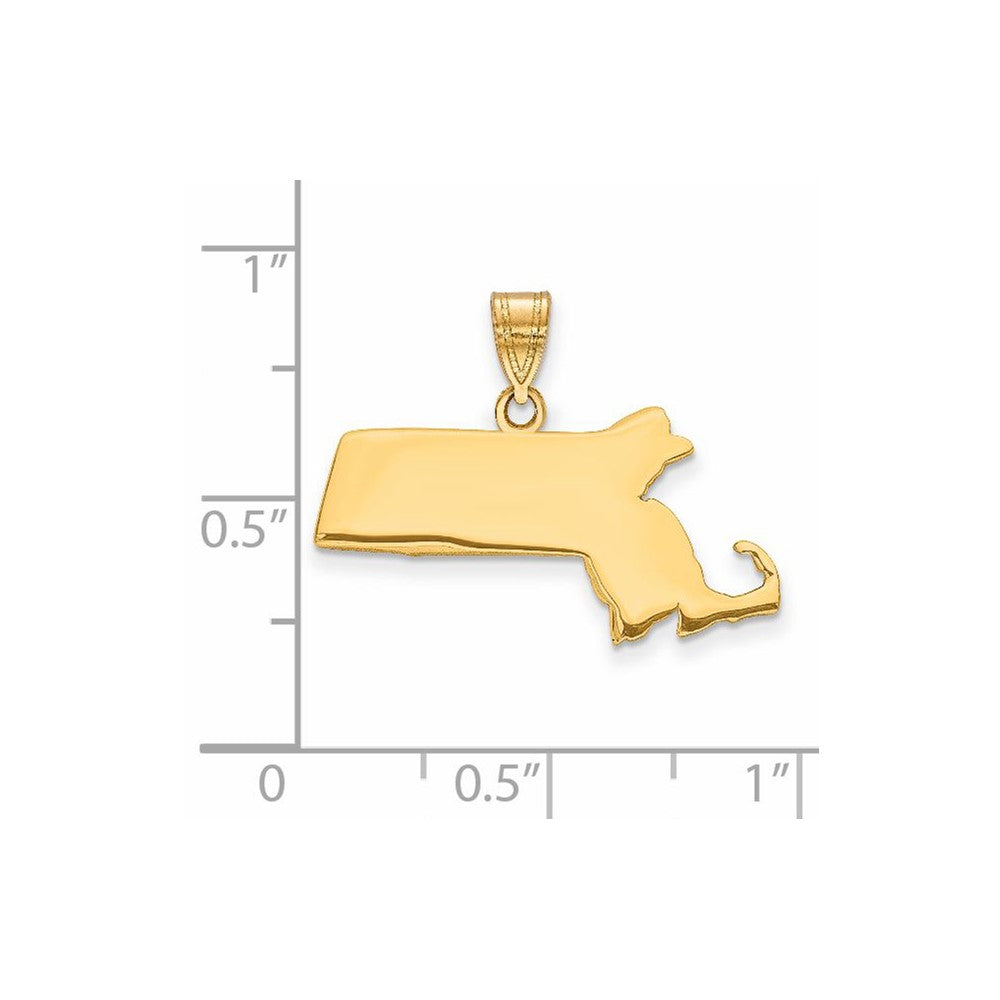 14K Gelbgold 14ky Massachusetts State Anhänger