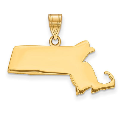 14K Gelbgold 14ky Massachusetts State Anhänger