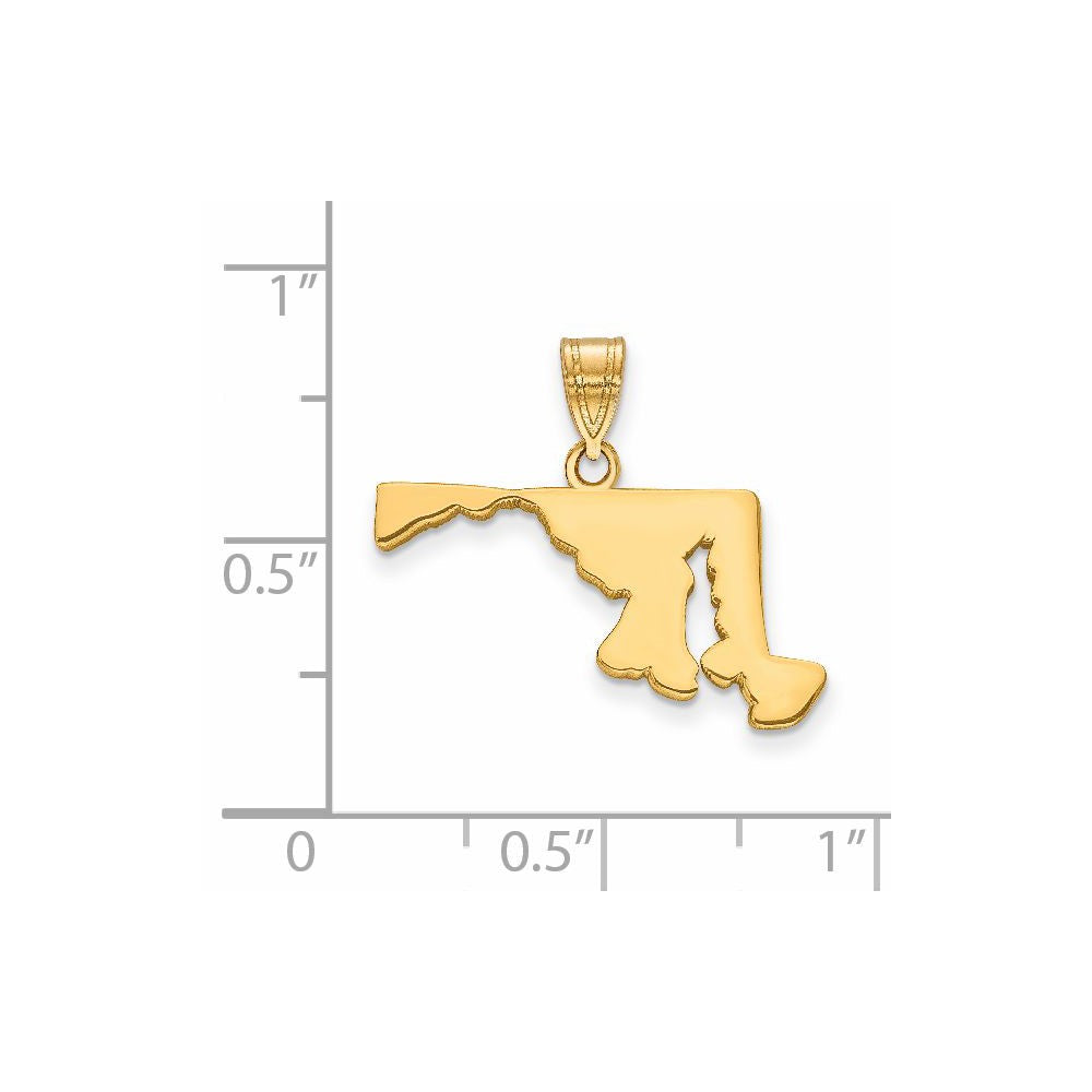 14K Gelbgold 14ky Maryland State Anhänger