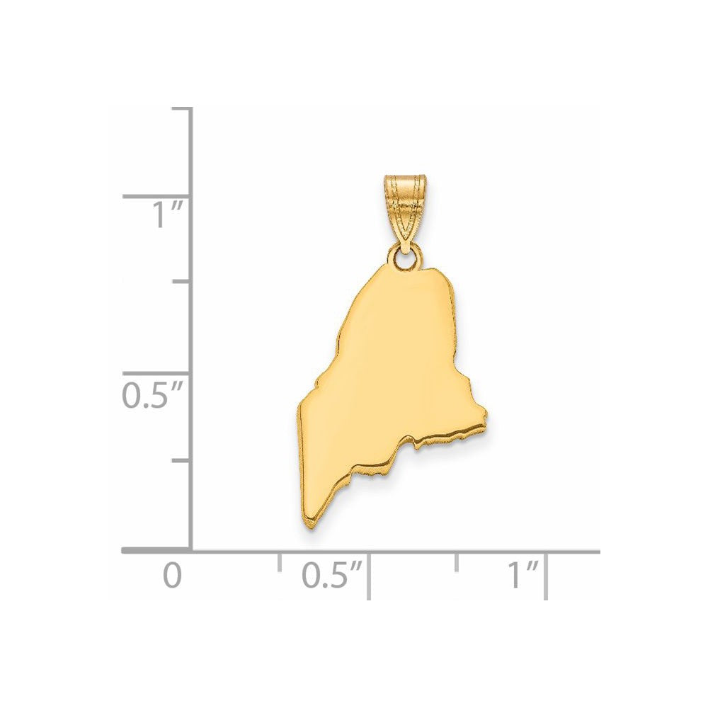 14K Gelbgold 14ky Maine State Anhänger