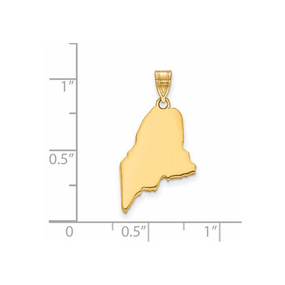 14K Gelbgold 14ky Maine State Anhänger