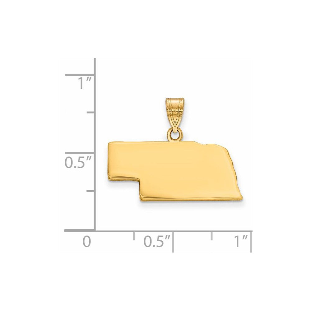 14K Gelbgold 14ky Nebraska State Anhänger