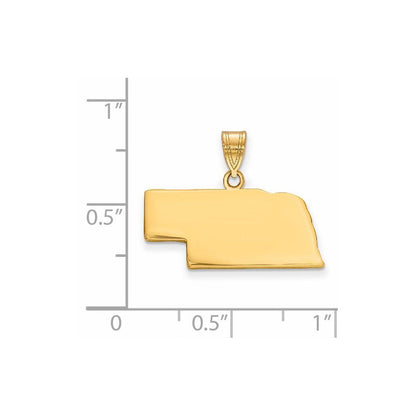 14K Gelbgold 14ky Nebraska State Anhänger