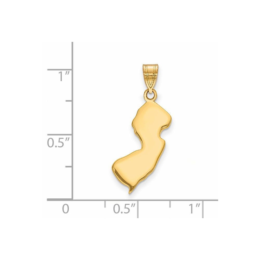 14K Gelbgold 14ky New Trikot State Anhänger
