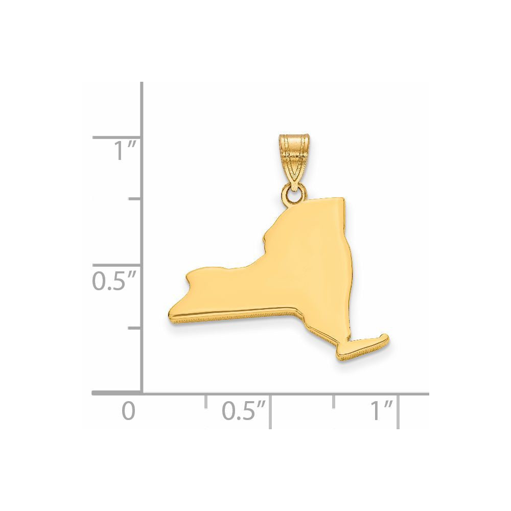 14K Gelbgold 14ky New York State Anhänger