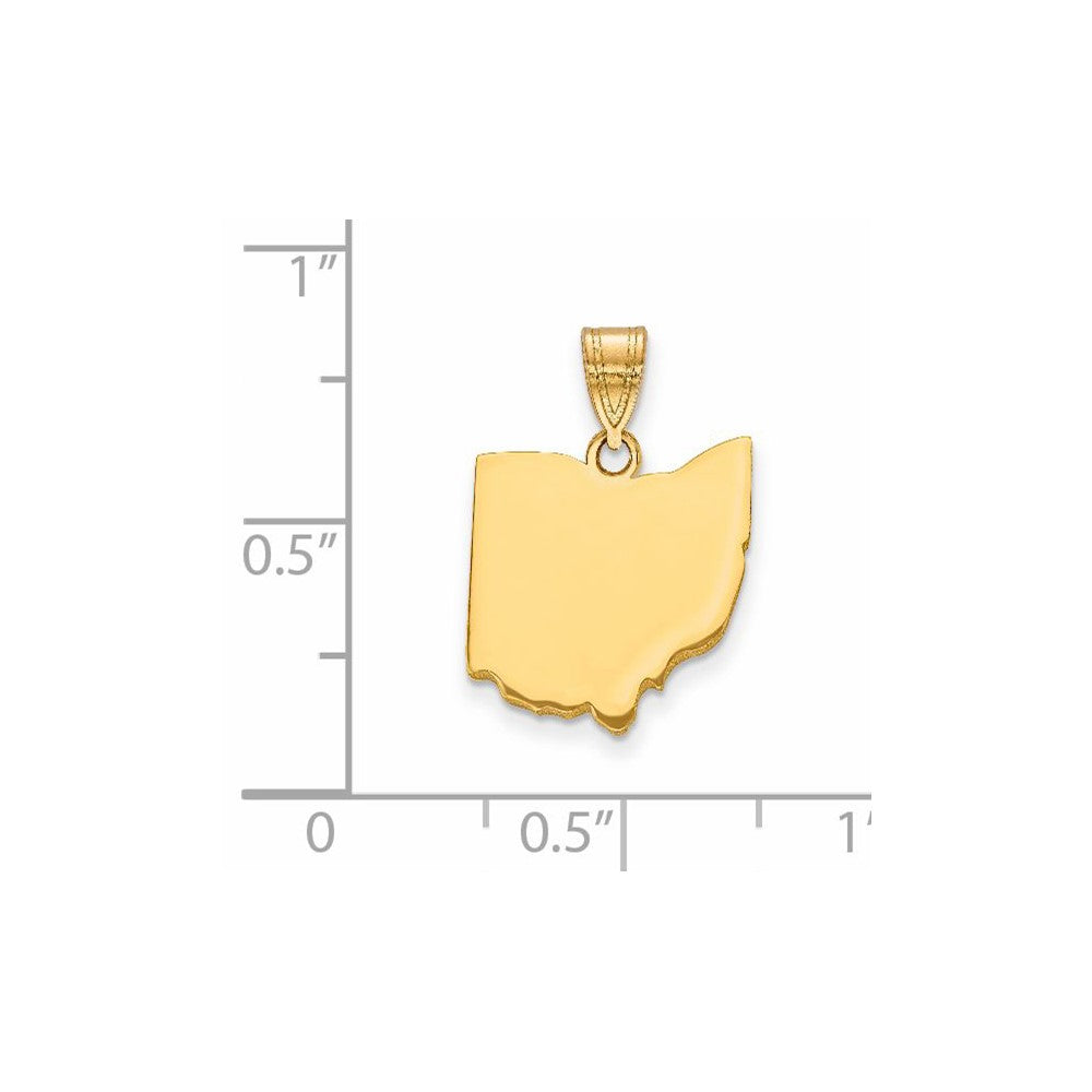 14K Gelbgold 14ky Ohio State Anhänger